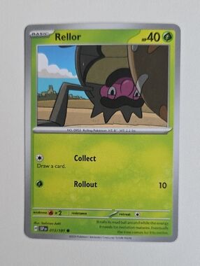 Pokemon Rellor Card - Green and Pink Artwork